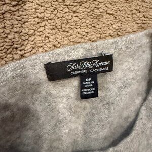 Saks Fifth Avenue Light Gray Cashmere Crewneck Sweater
